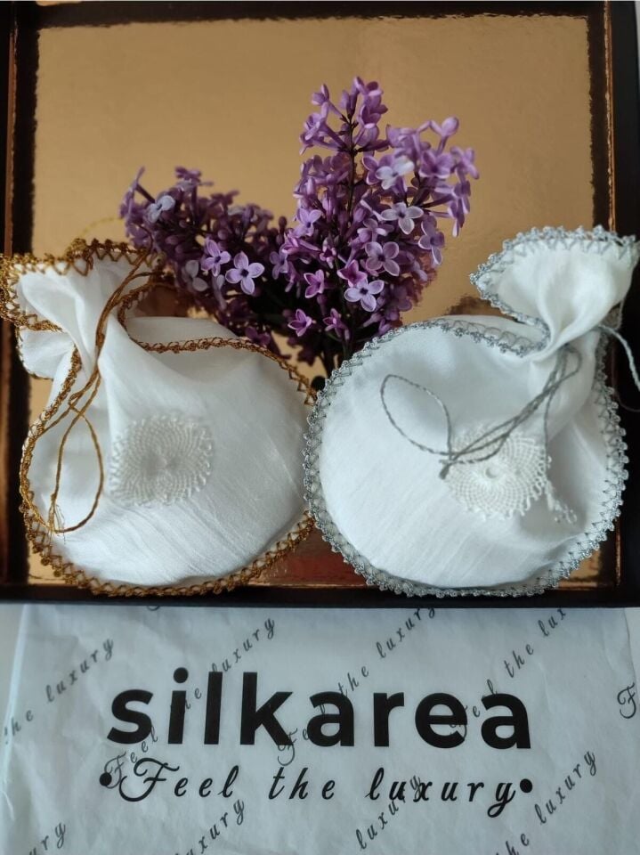 Lavander Gift Set – %100 Ipek Iğne Oyası Lavanta Kesesi, Kutulu El Yapımı Hediye Seti